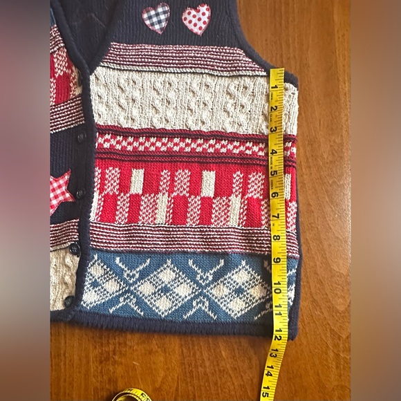 Marsh Landing•button-down sweater vest•size medium•cotton•patchwork/knit/quilt - Picture 13 of 14